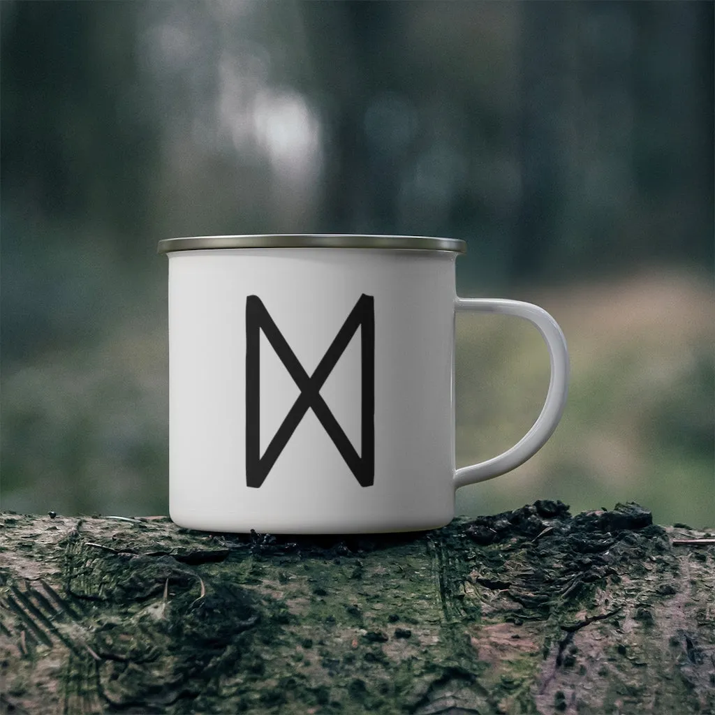 Dagaz (Day) Viking Rune Enamel Camping Mug