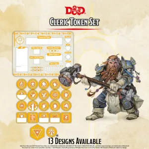 D&D RPG: Cleric Token Set ( Player Board & 22 Tokens)
