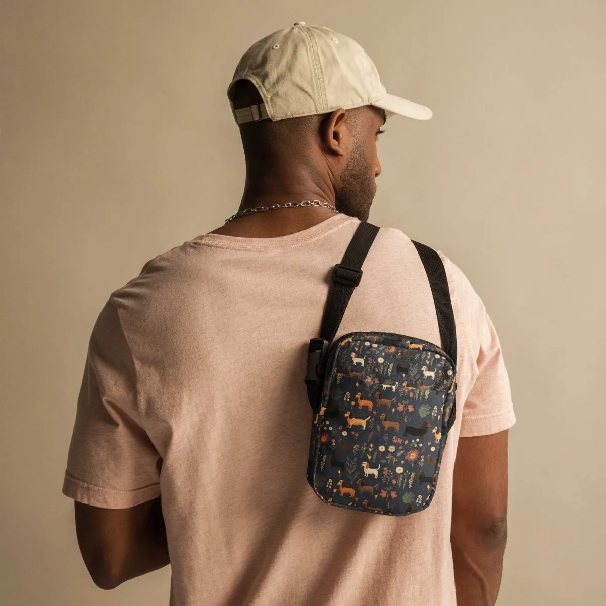 Dark Grey Dachshund Crossbody Bag