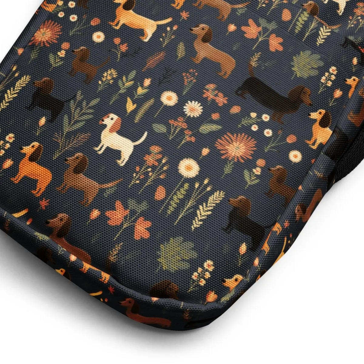 Dark Grey Dachshund Crossbody Bag