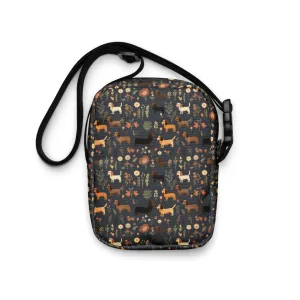 Dark Grey Dachshund Crossbody Bag
