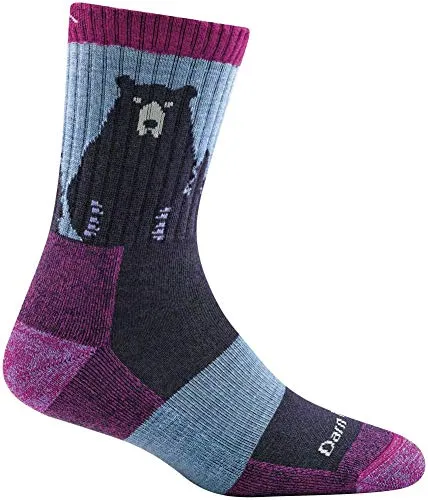 Darn Tough Womens 1970 Bear Town Micro Crew Lightweight with Cushion Merino Wool Socks