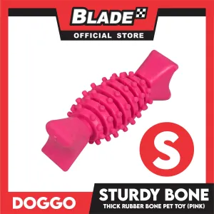 Doggo Sturdy Bone (Pink) Small Size Thick Rubber Material Pet Toy