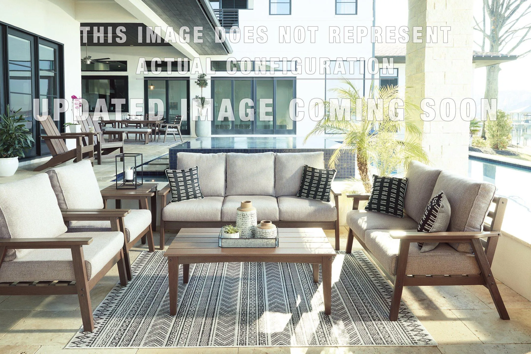 Emmeline Outdoor Loveseat with Coffee Table
