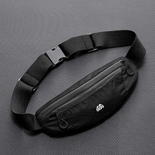Fanny Packs for Men & Women Cute, Running Belt Waist Pack Bag for with Adjustable Strap Travel Sports - Black
