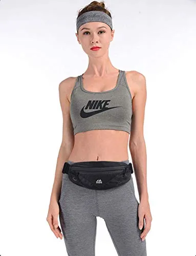 Fanny Packs for Men & Women Cute, Running Belt Waist Pack Bag for with Adjustable Strap Travel Sports - Black