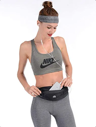 Fanny Packs for Men & Women Cute, Running Belt Waist Pack Bag for with Adjustable Strap Travel Sports - Black