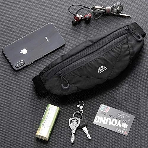 Fanny Packs for Men & Women Cute, Running Belt Waist Pack Bag for with Adjustable Strap Travel Sports - Black