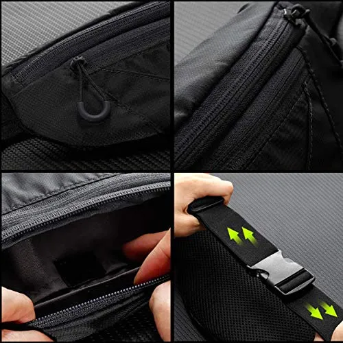 Fanny Packs for Men & Women Cute, Running Belt Waist Pack Bag for with Adjustable Strap Travel Sports - Black