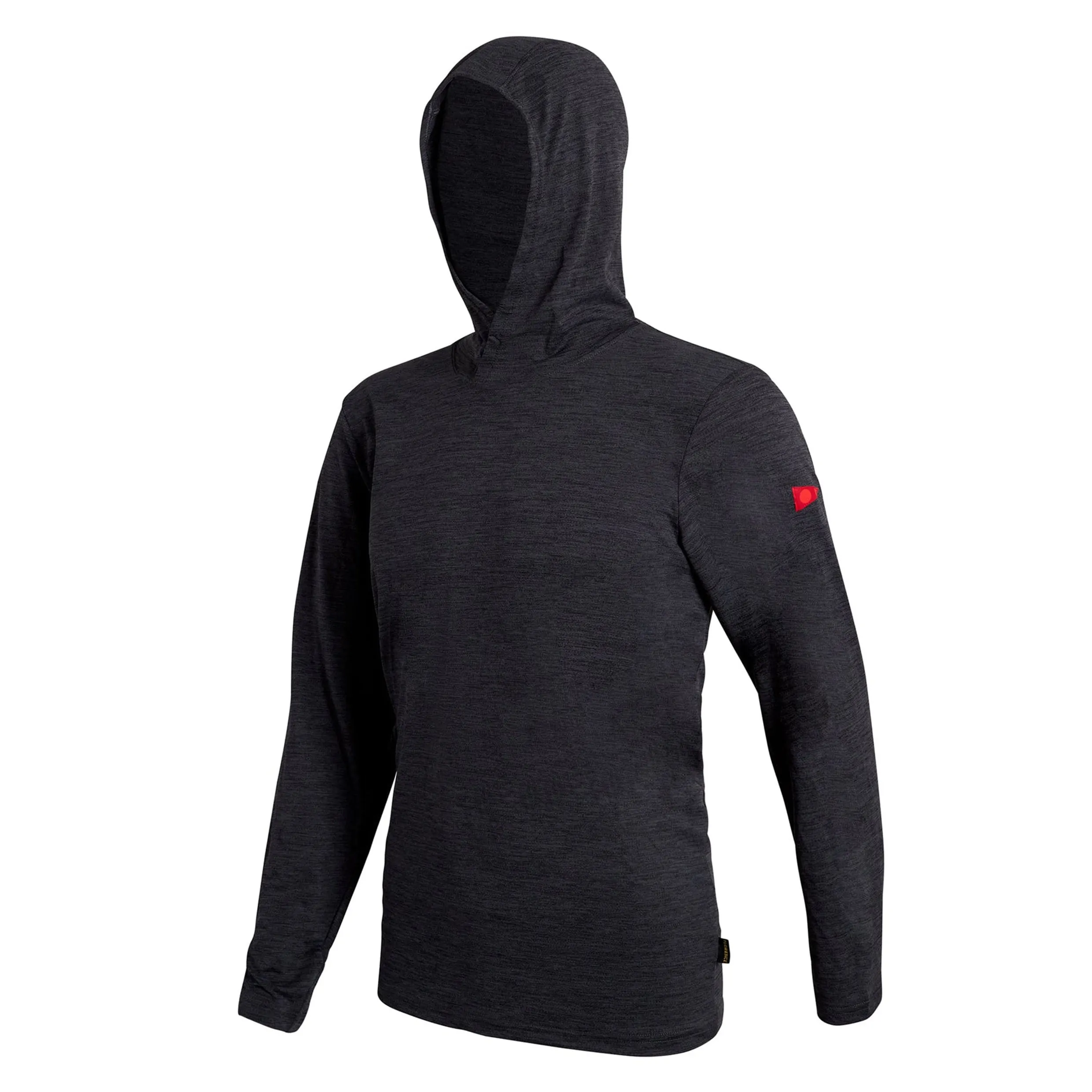 FLORENCE AIRTEX HOODED LONG SLEEVE SHIRT HEATHER CHARCOAL