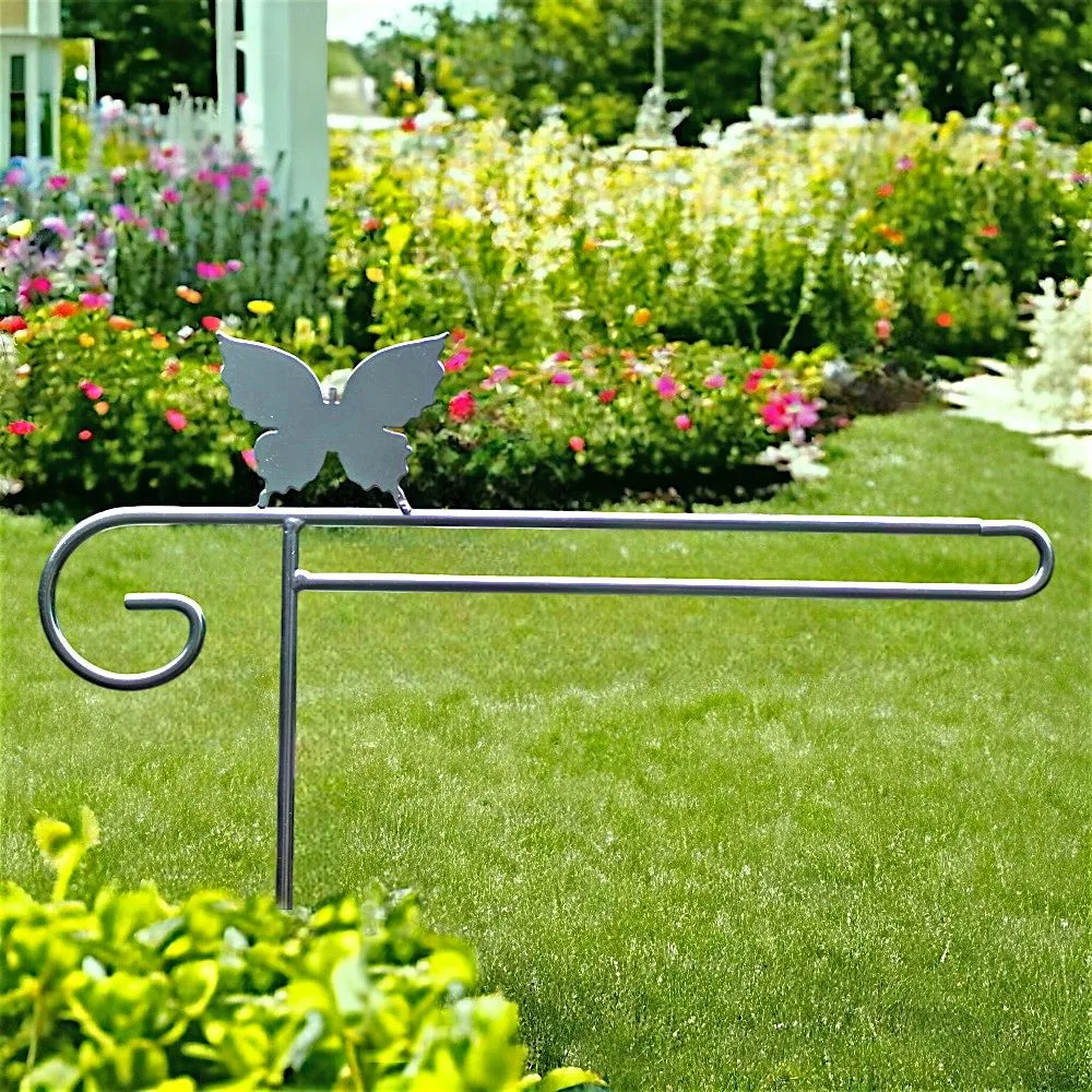 Garden Flag Holders with Decorative Emblems