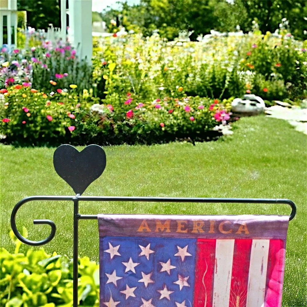 Garden Flag Holders with Decorative Emblems