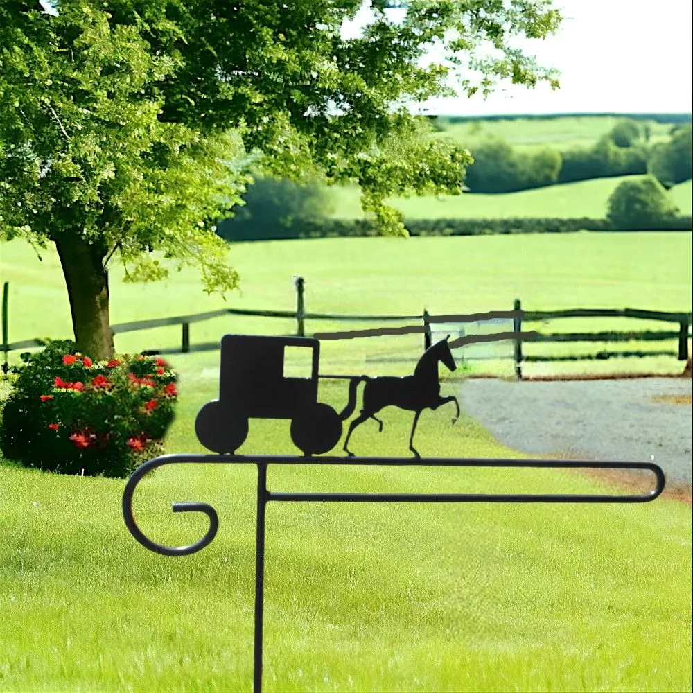 Garden Flag Holders with Decorative Emblems