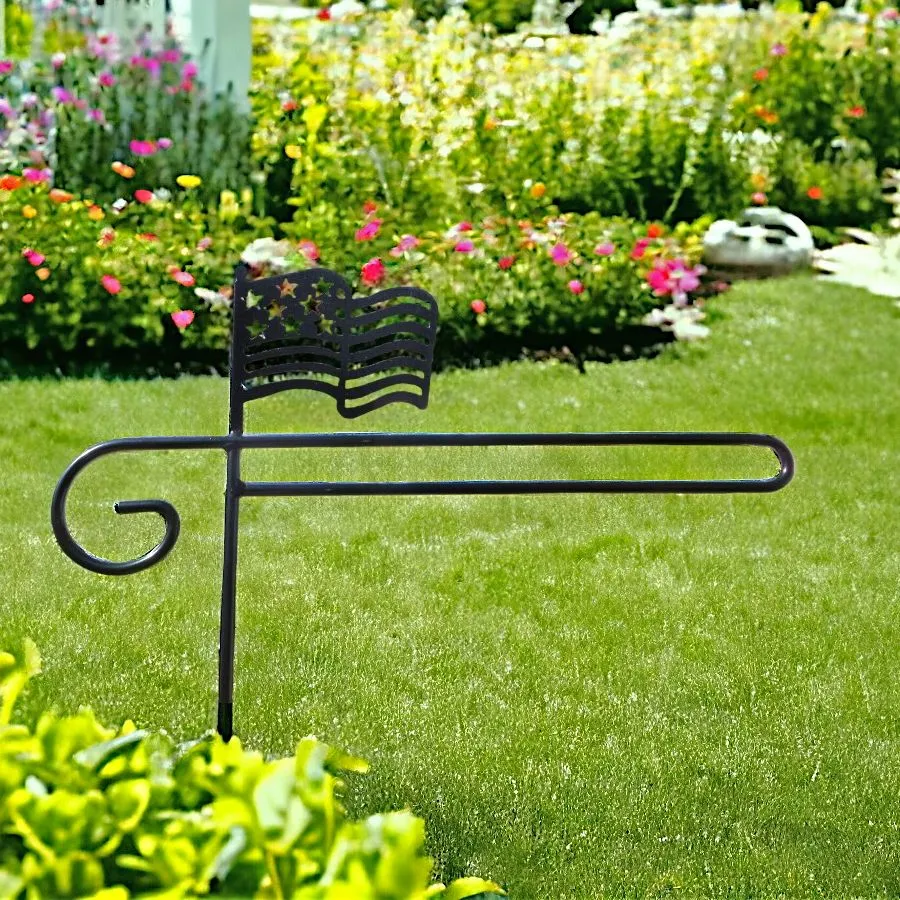 Garden Flag Holders with Decorative Emblems