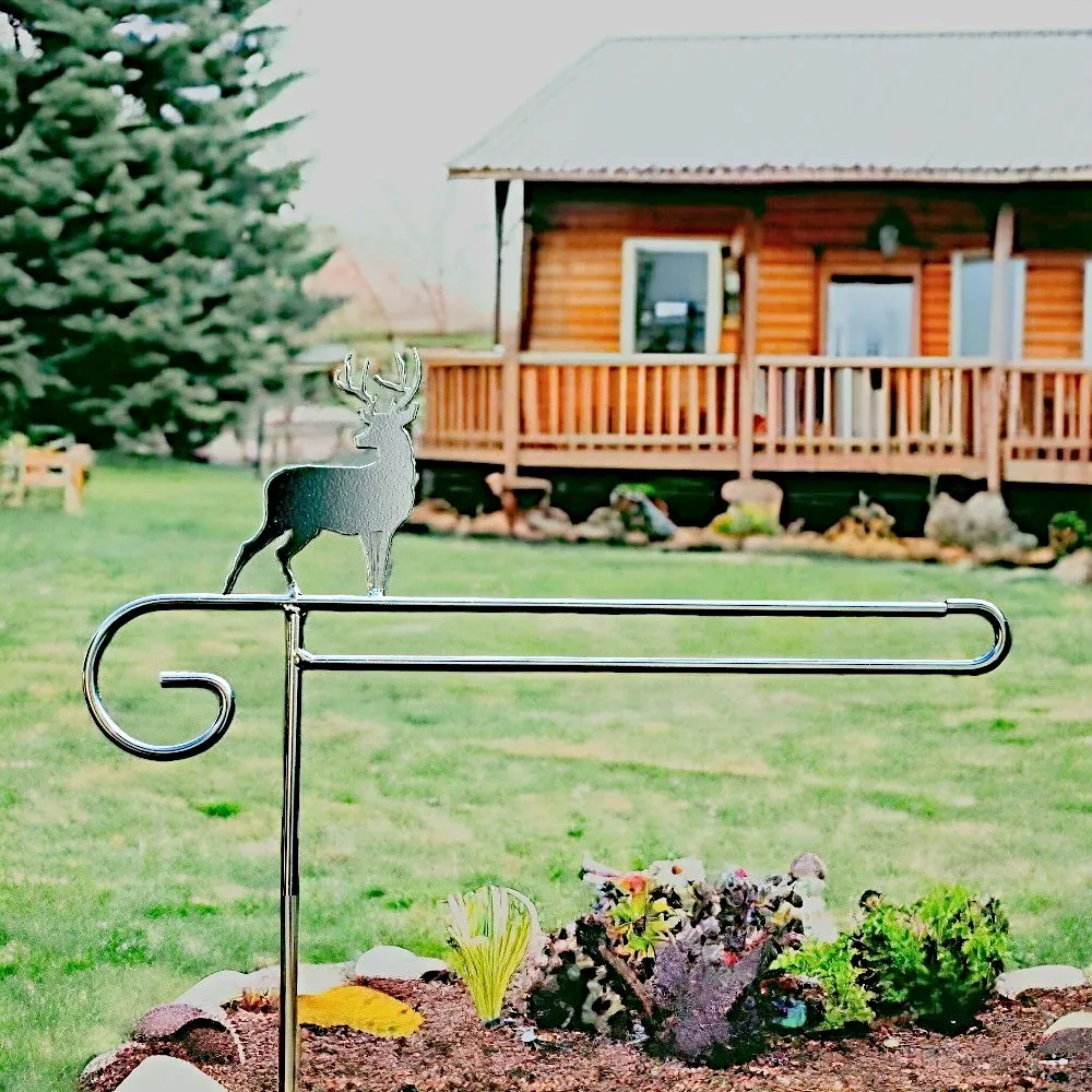 Garden Flag Holders with Decorative Emblems