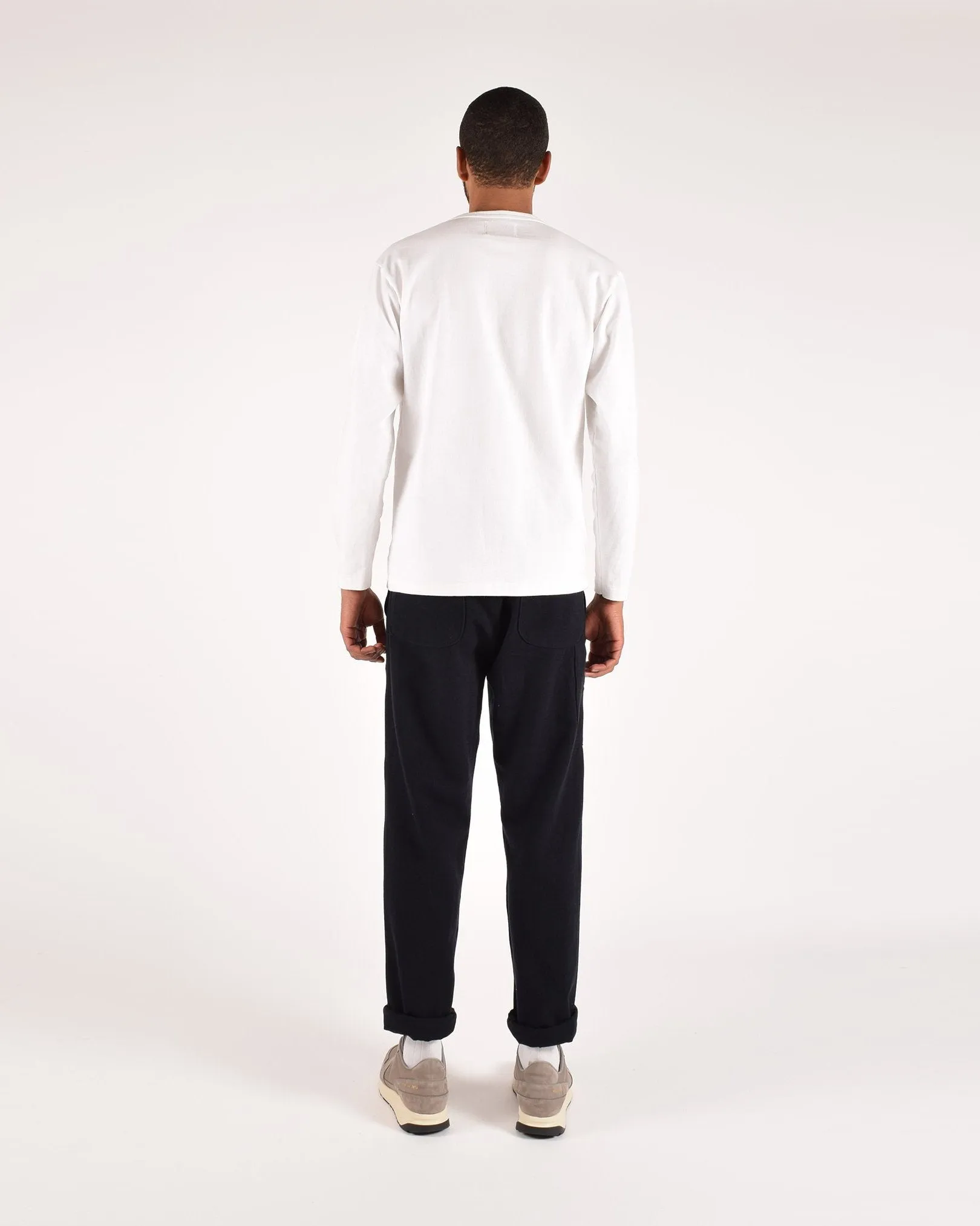 Heavy Duty Long Sleeve Tee - Single Pocket - White
