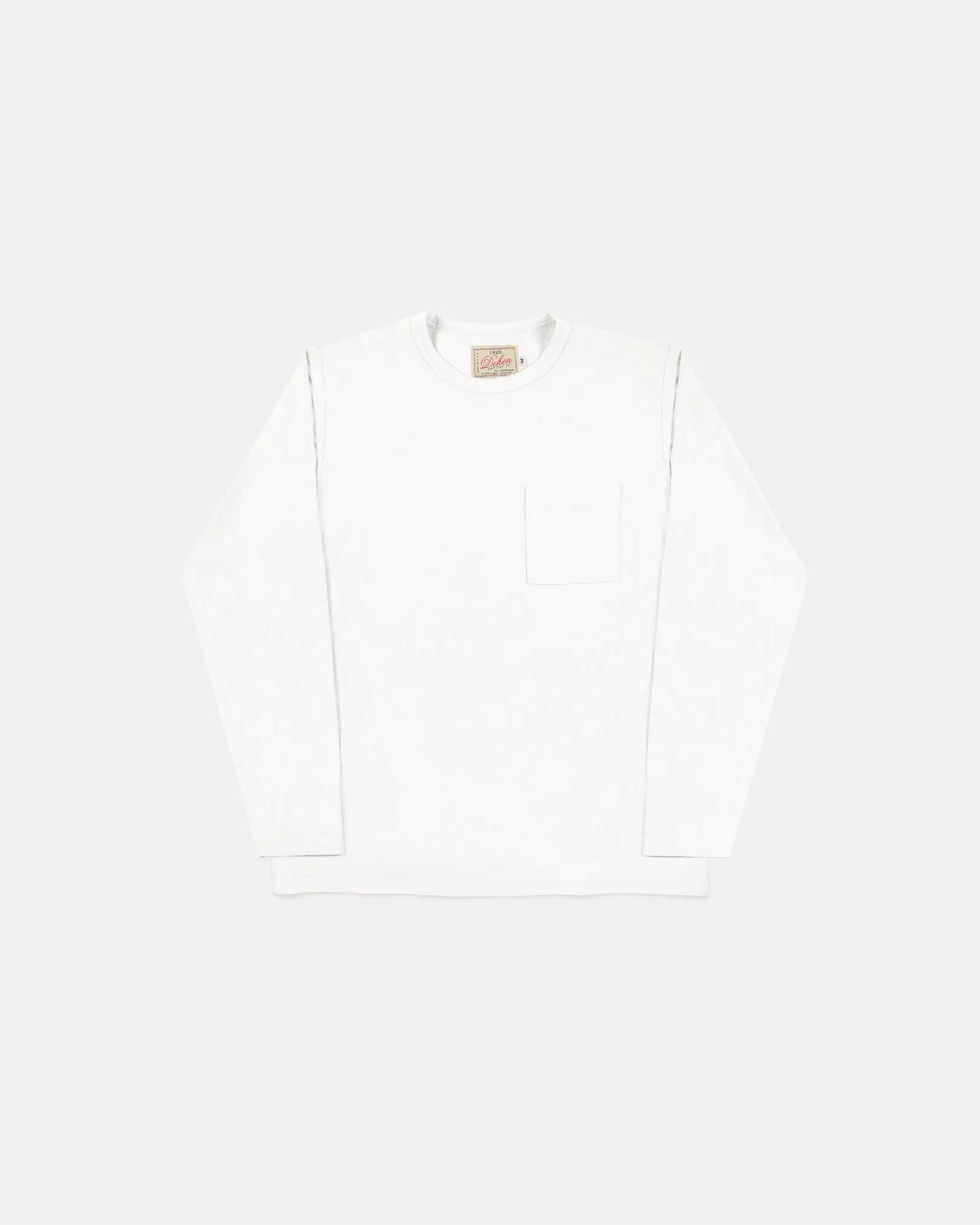 Heavy Duty Long Sleeve Tee - Single Pocket - White
