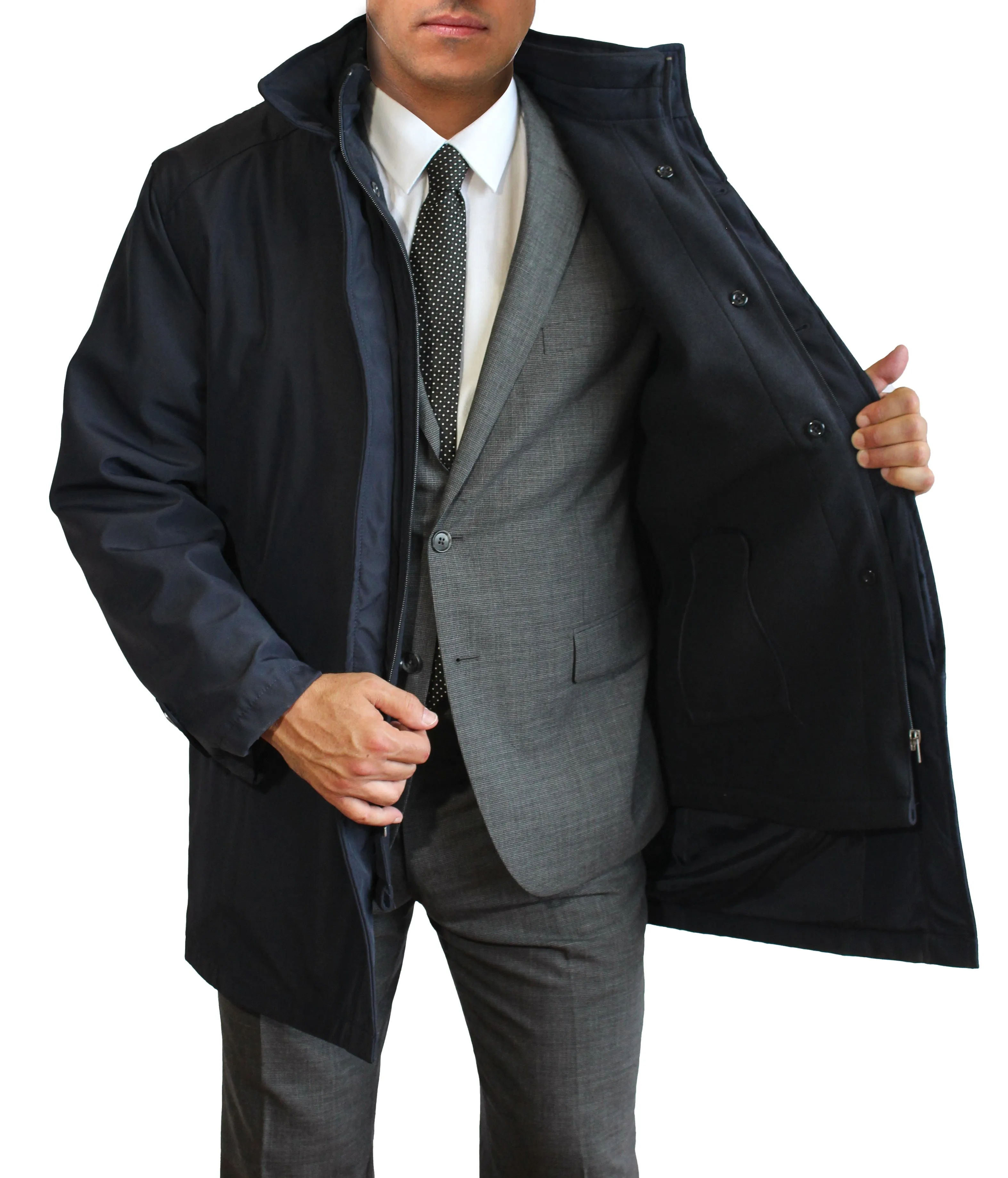 Hechter Paris Shelby All Weather Navy Raincoat