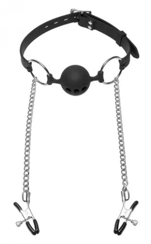 Hinder Silicone Breathable Ball  and Nipple Clamps