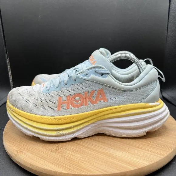 Hoka One One Womens Size 10 B Bondi 8 1127952 SSCA Blue Running Shoes Sneakers