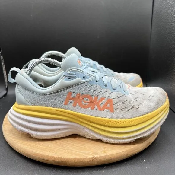 Hoka One One Womens Size 10 B Bondi 8 1127952 SSCA Blue Running Shoes Sneakers