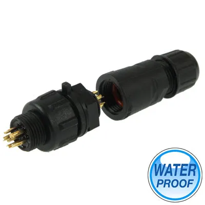 IP68 Shielded 6 Pin M14 Waterproof Connector, Cable Diameter: 2.5-7.5mm