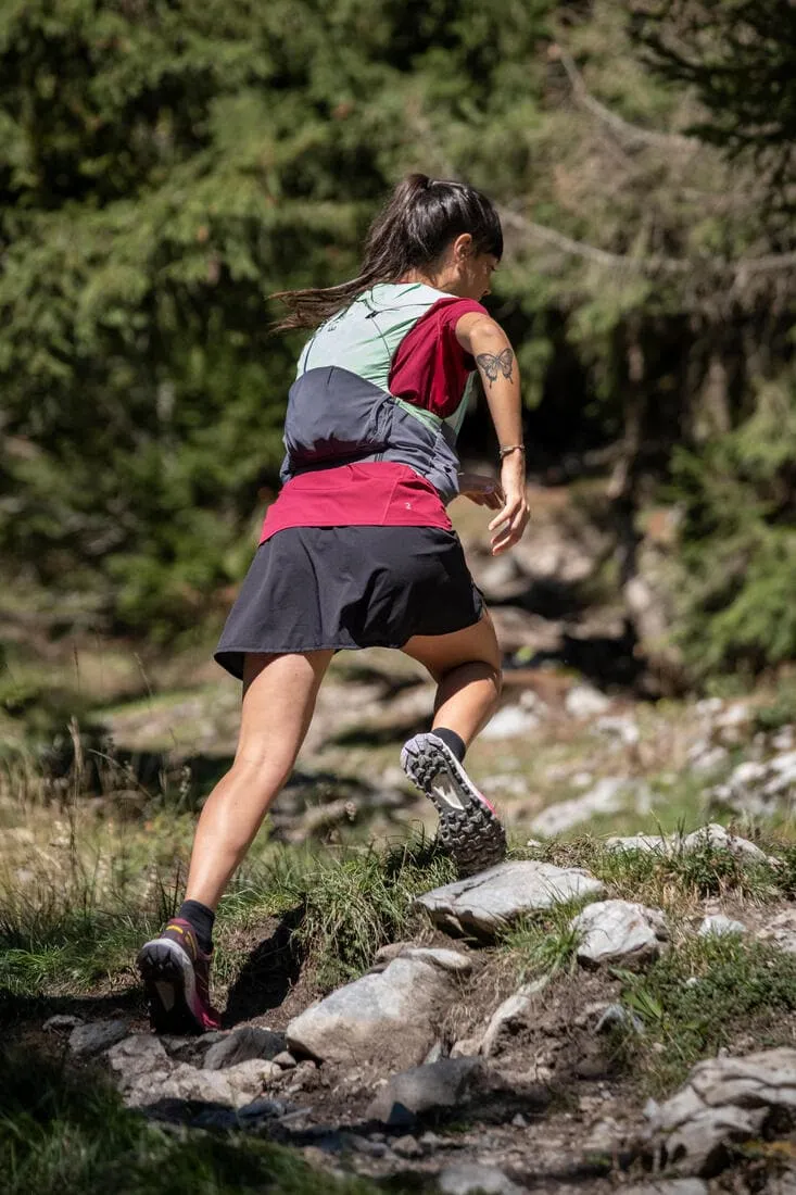 JUPE SHORT DE TRAIL RUNNING FEMME NOIR
