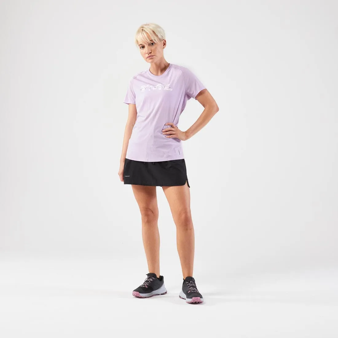 JUPE SHORT DE TRAIL RUNNING FEMME NOIR