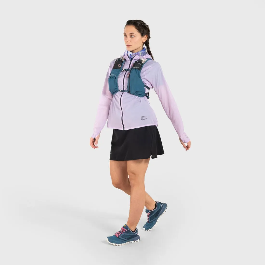 JUPE SHORT DE TRAIL RUNNING FEMME NOIR