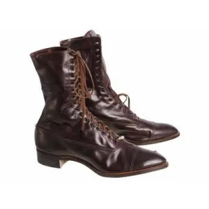 Ladies Vintage Dark Brown Leather Victorian Boots 1910 Sz 5-6