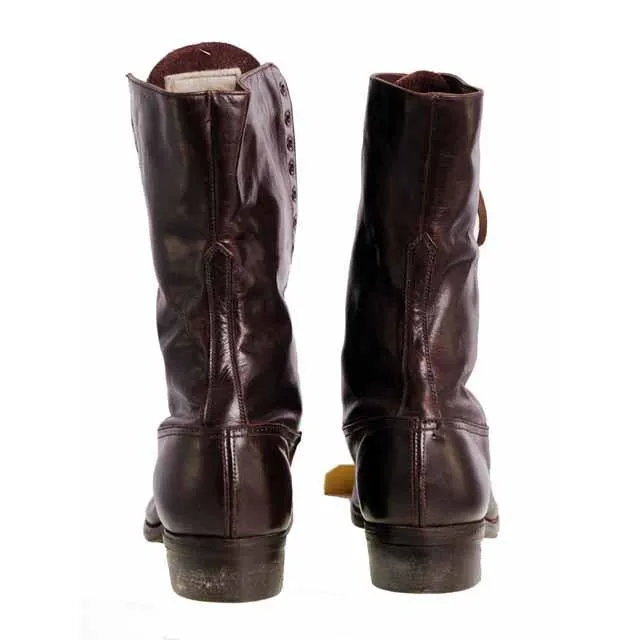 Ladies Vintage Dark Brown Leather Victorian Boots 1910 Sz 5-6