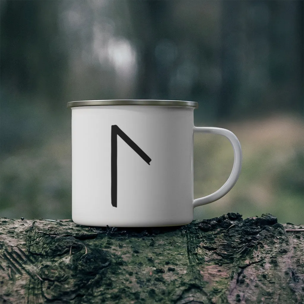 Laguz (Lake) Viking Rune Enamel Camping Mug