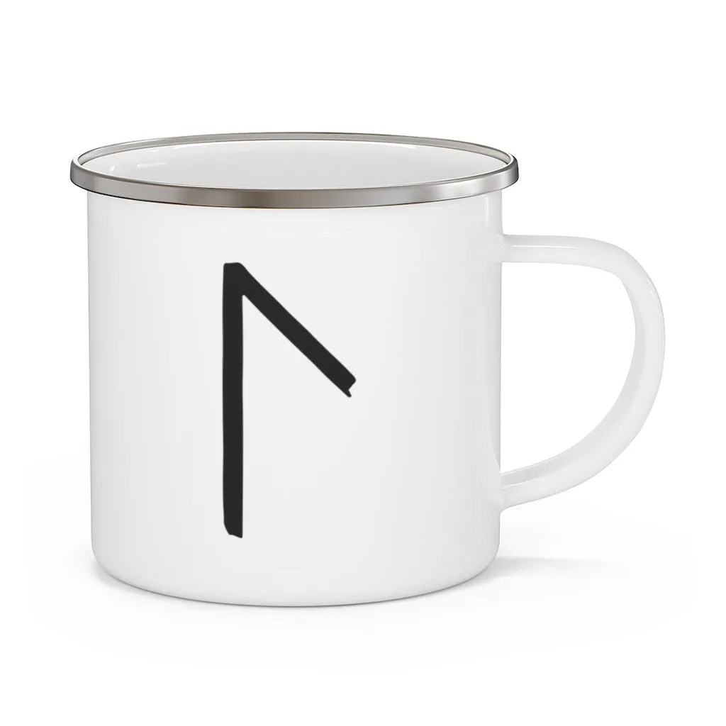 Laguz (Lake) Viking Rune Enamel Camping Mug