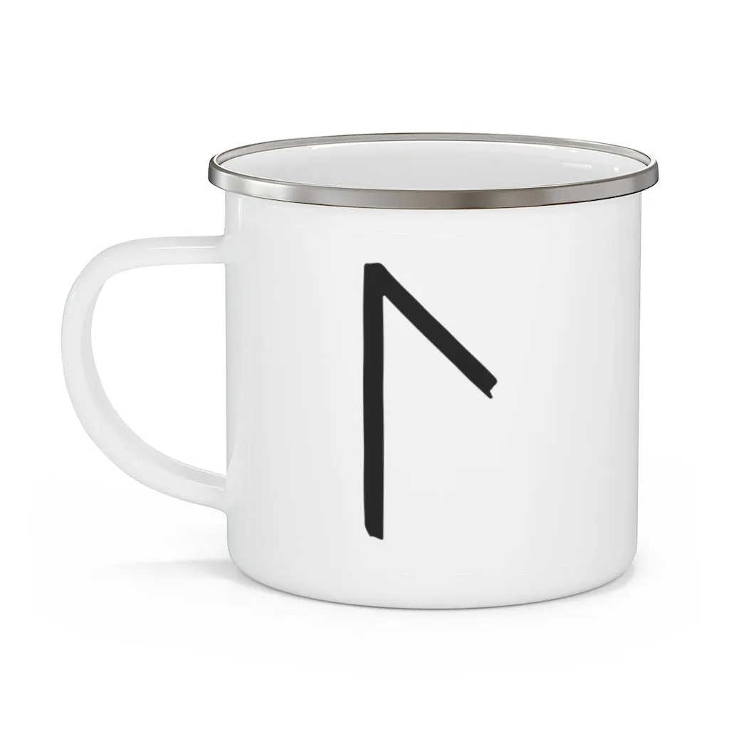 Laguz (Lake) Viking Rune Enamel Camping Mug