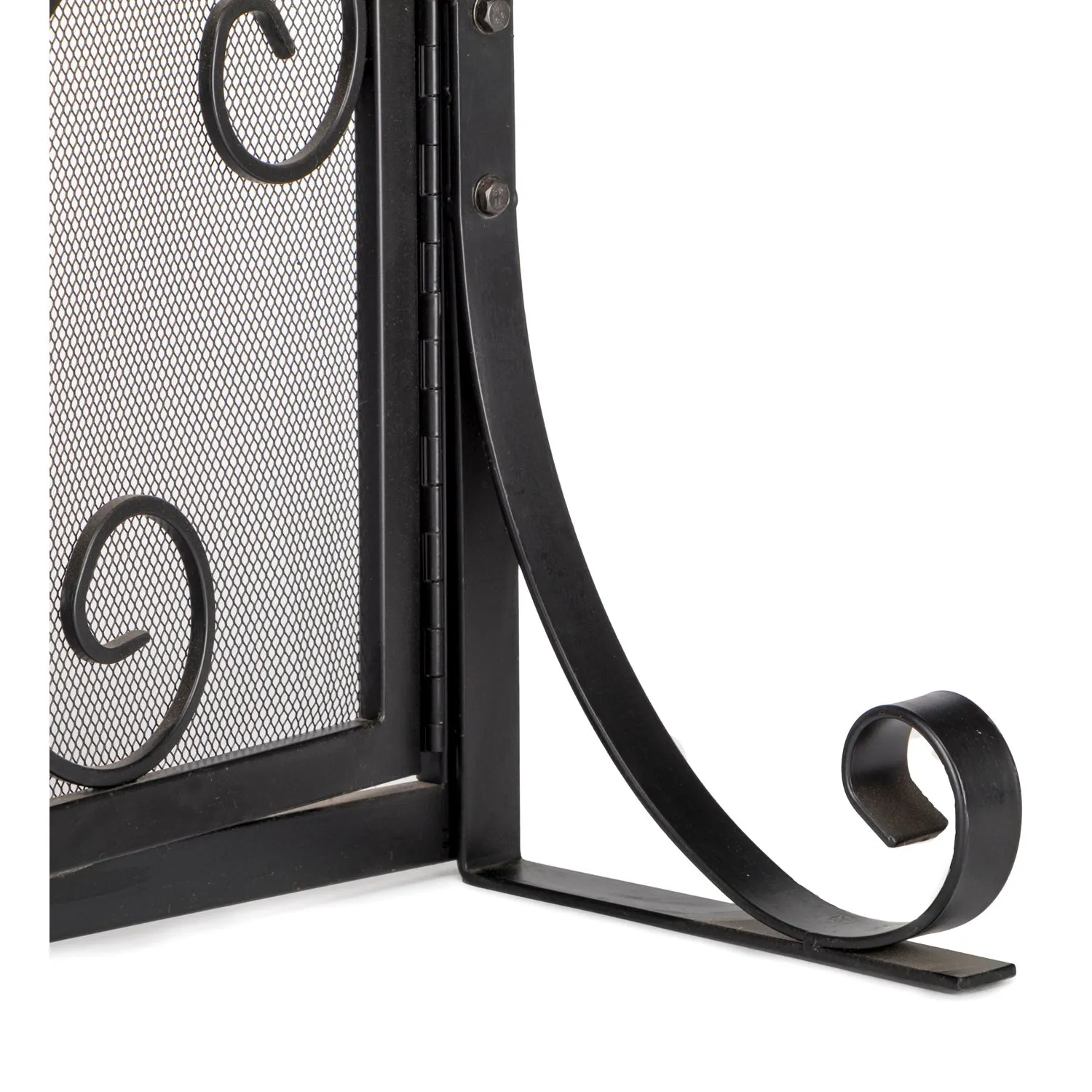 Large Crest Fireplace Screen With Doors - Black,47m2462