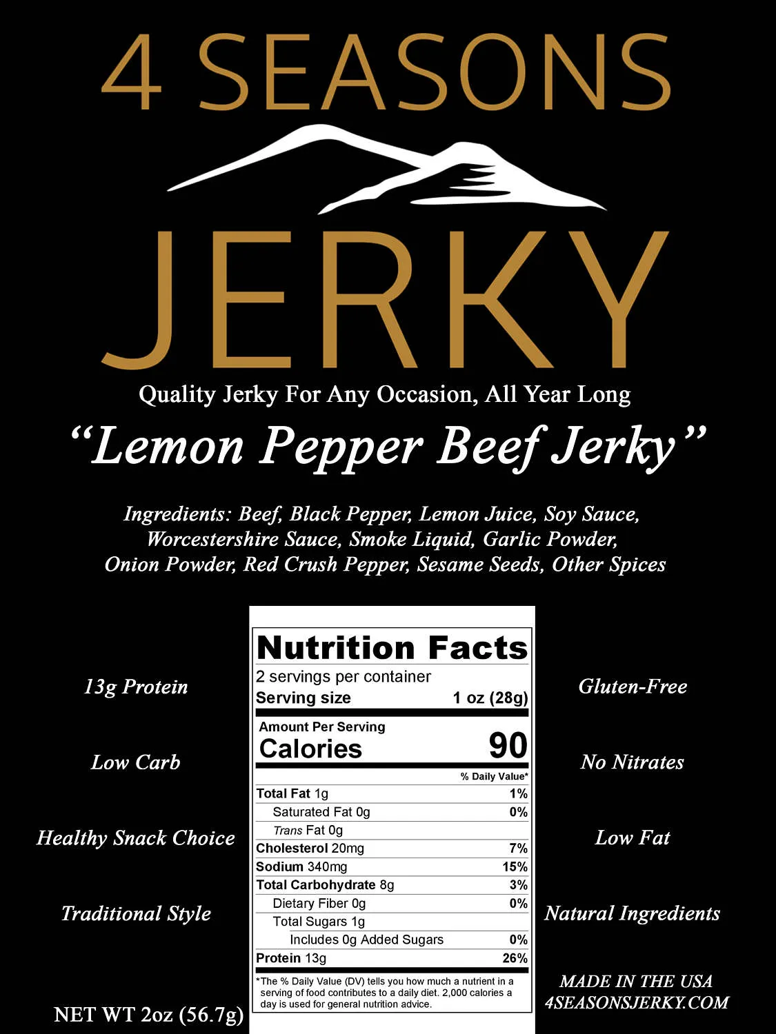 Lemon Pepper Beef Jerky