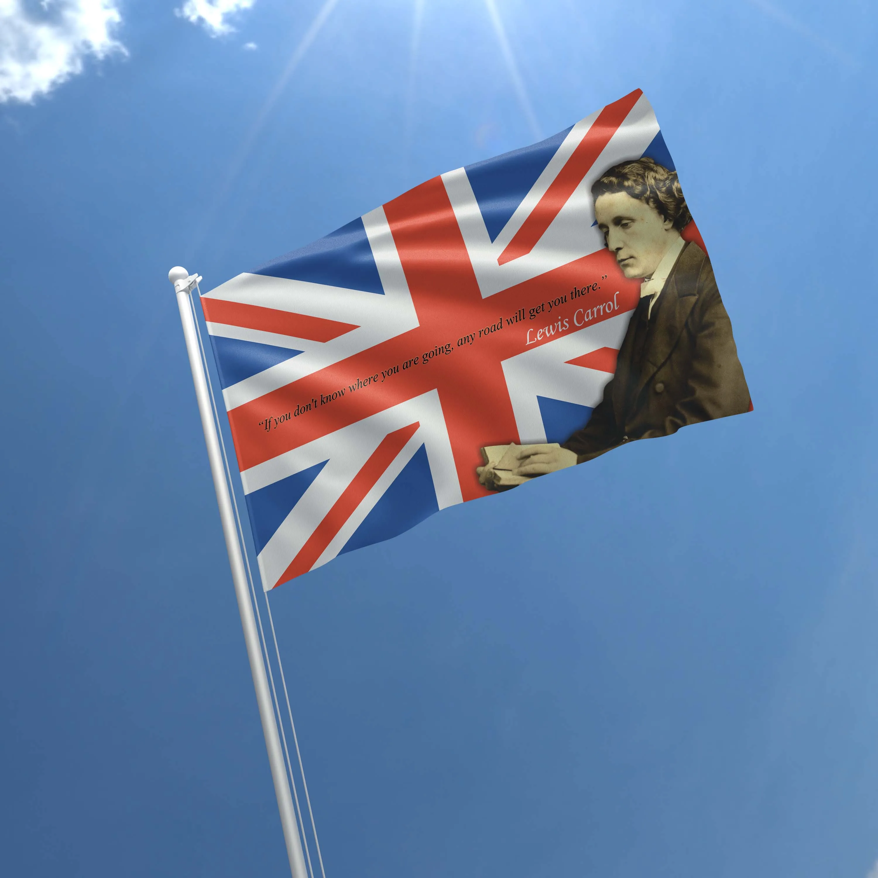 Lewis Carrol English Writer Flag Banner