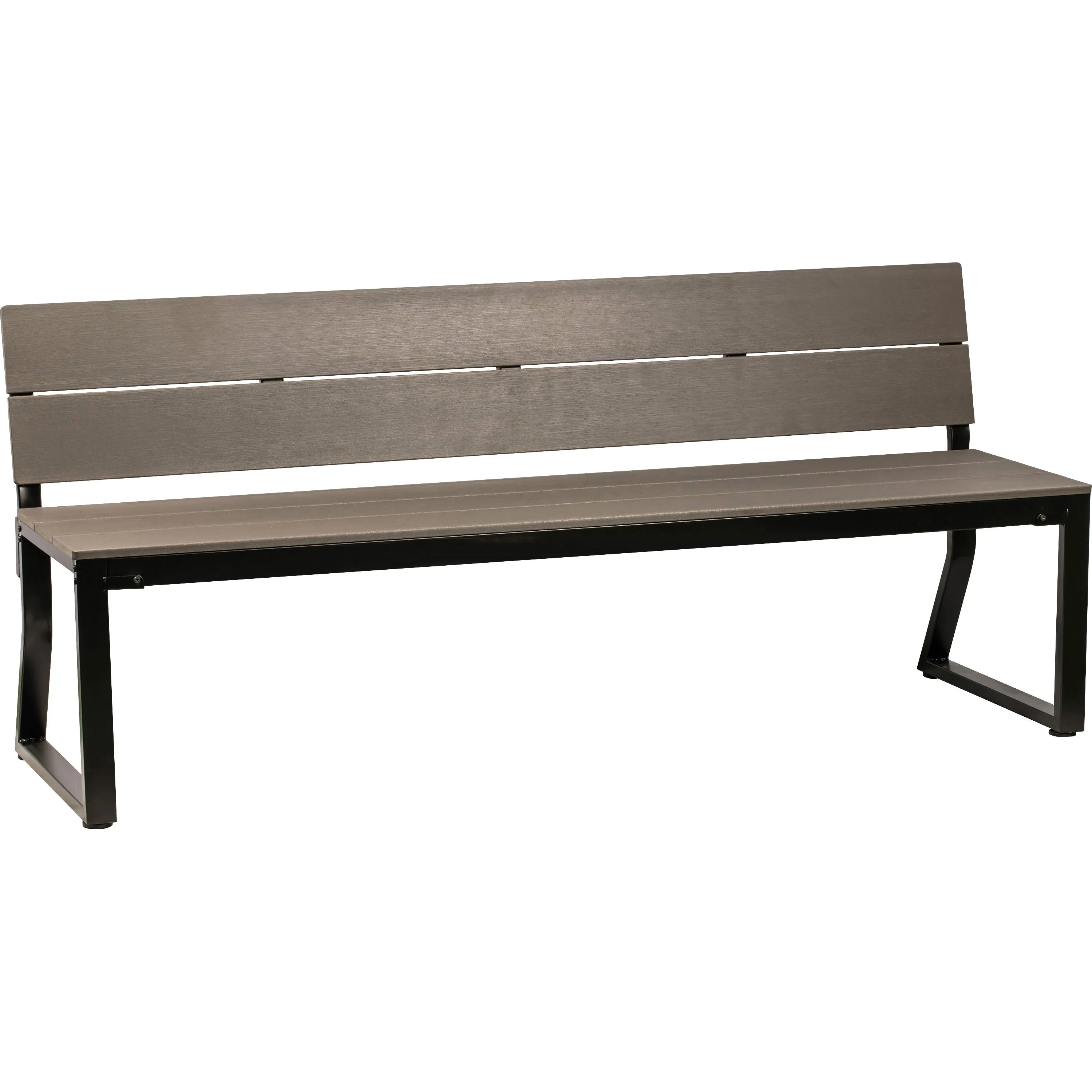Lorell Charcoal Outdoor Bench with Backrest