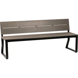 Lorell Charcoal Outdoor Bench with Backrest