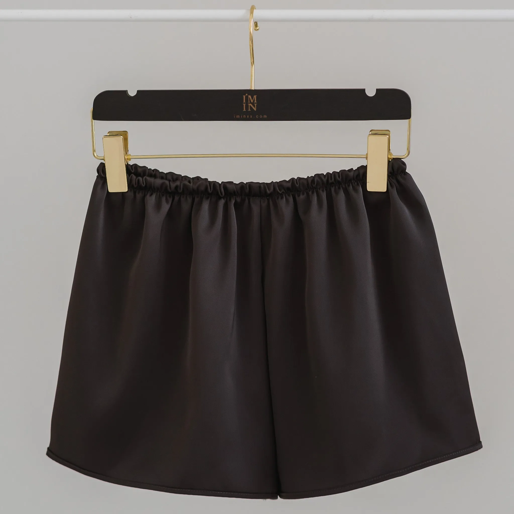 Luxurious Cooling Crease-less Satin Shorts in Graphite Gray