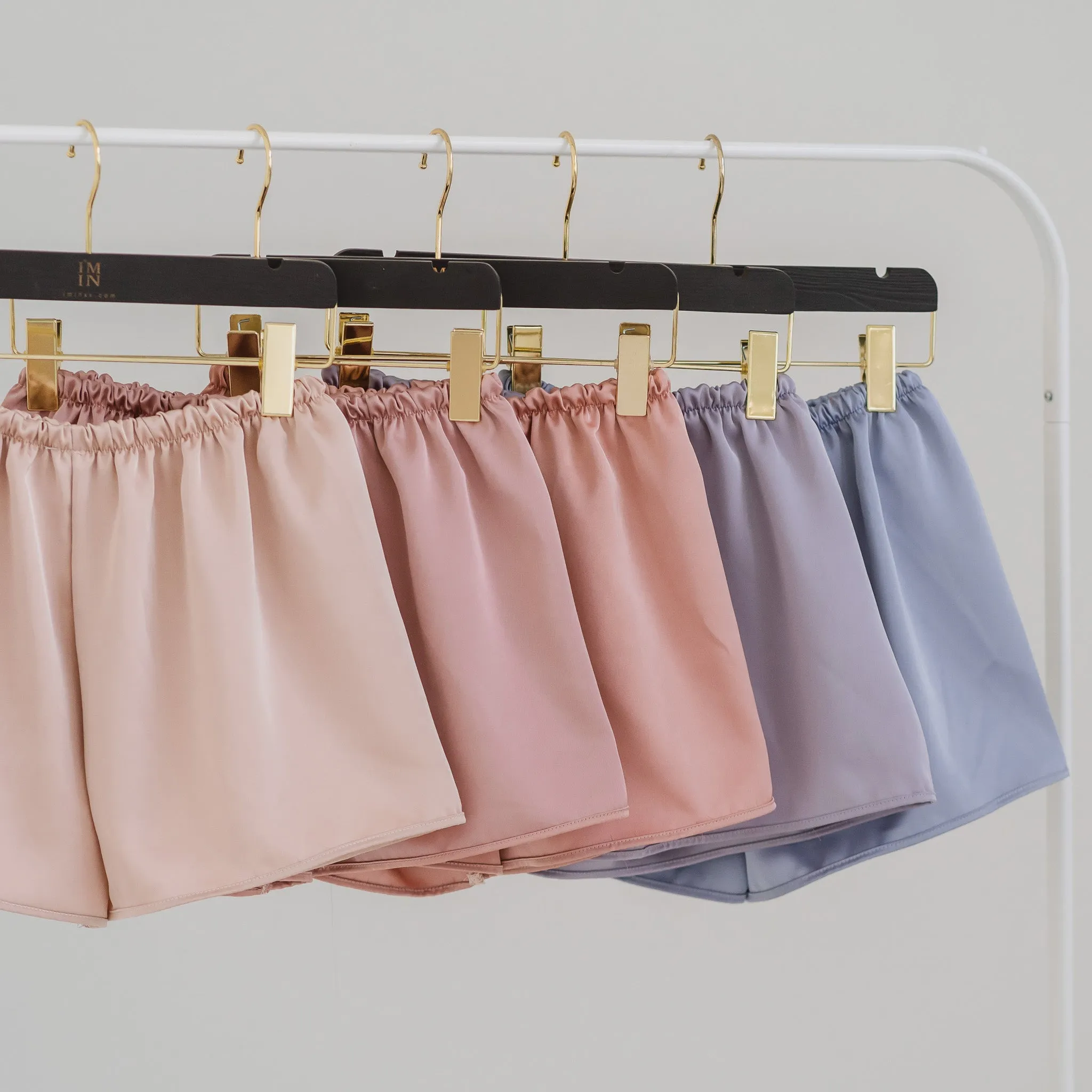 Luxurious Cooling Crease-less Satin Shorts in Graphite Gray