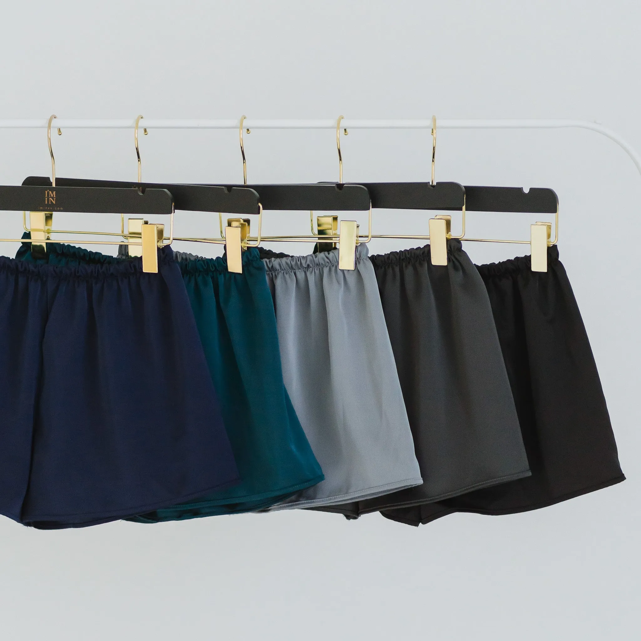 Luxurious Cooling Crease-less Satin Shorts in Graphite Gray