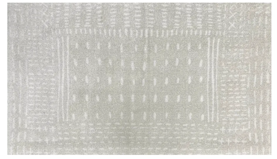 Machine Washable - Gray Running Stitch Rug