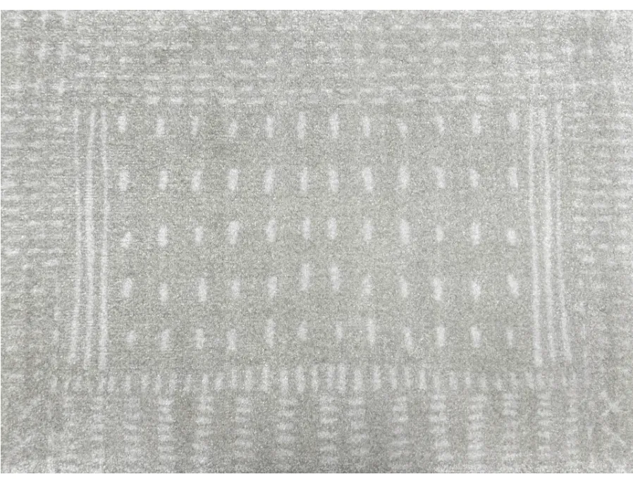 Machine Washable - Gray Running Stitch Rug