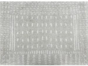 Machine Washable - Gray Running Stitch Rug
