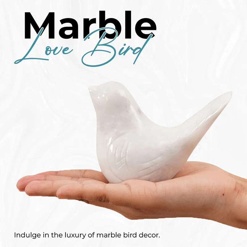 Marble Love Birds Centerpiece Statue For Living Room & Garden Décor
