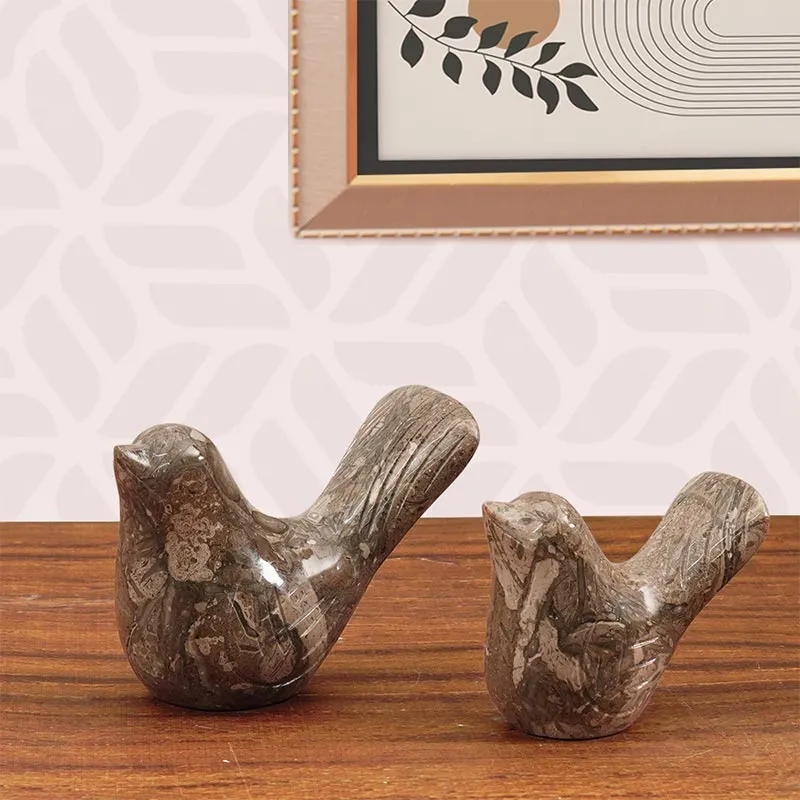 Marble Love Birds Centerpiece Statue For Living Room & Garden Décor