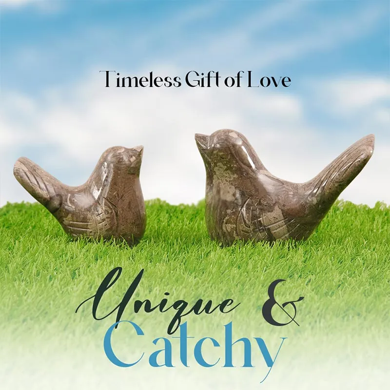 Marble Love Birds Centerpiece Statue For Living Room & Garden Décor
