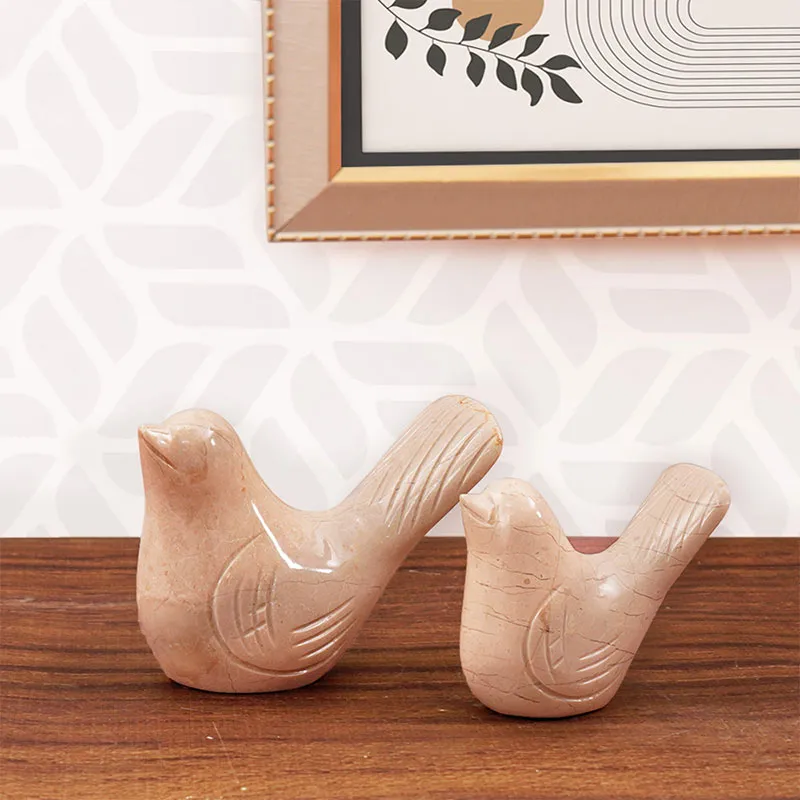 Marble Love Birds Centerpiece Statue For Living Room & Garden Décor