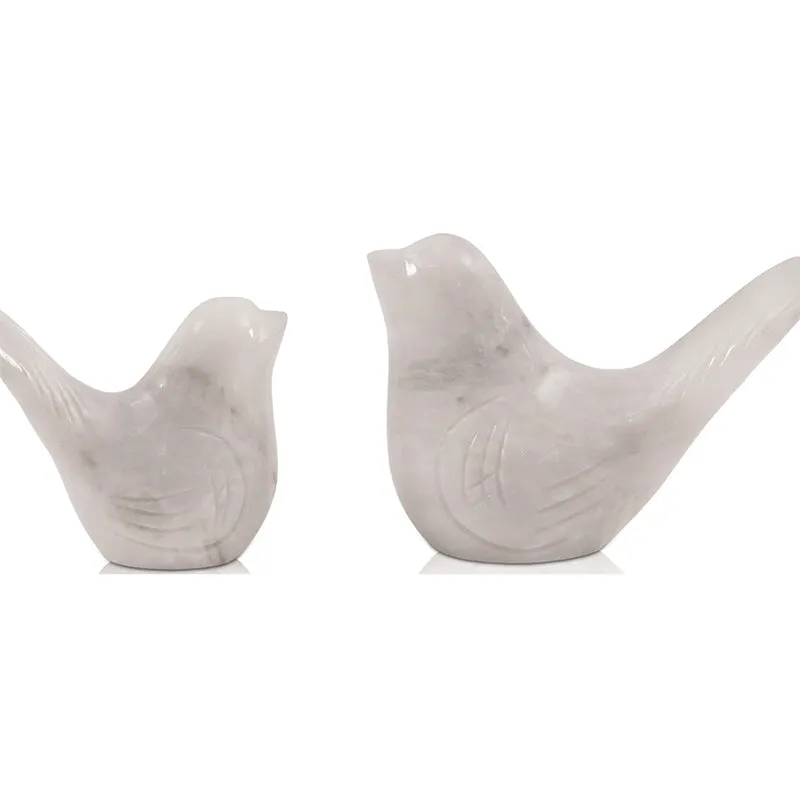 Marble Love Birds Centerpiece Statue For Living Room & Garden Décor
